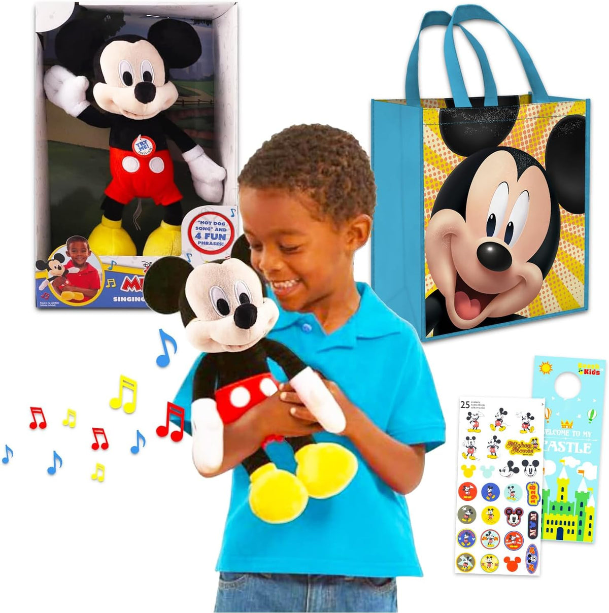 Disney Mickey Mouse - Peluche cantante \u2013 Paquete con 4 piezas...