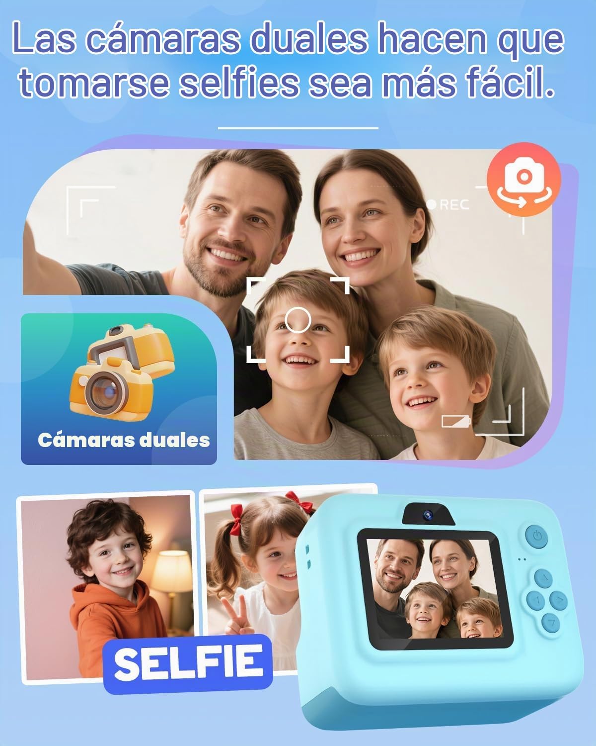 Dylanto Cámara de niños con impresión instantánea, cámaras instantá...
