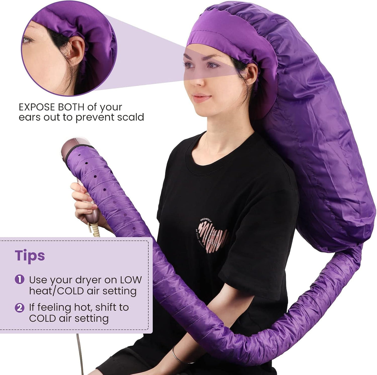 Segbeauty Bonnet - Accesorio para secador de pelo con capucha, gorr...