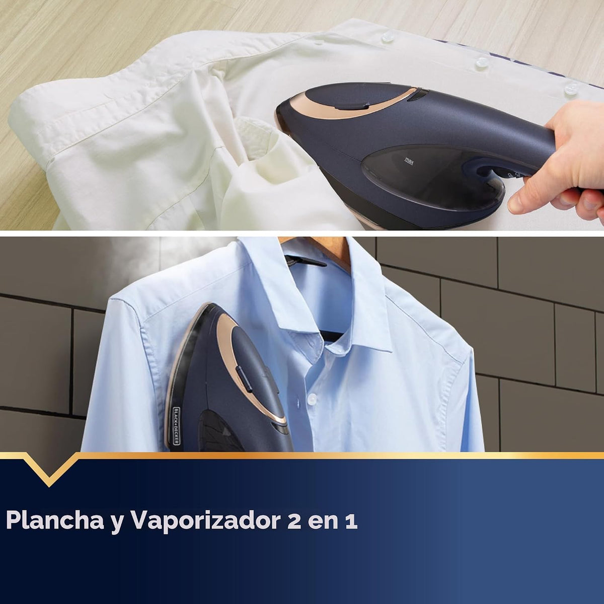 BLACK+DECKER Press &amp; Steam - Vaporizador 2 en 1 para plancha y...