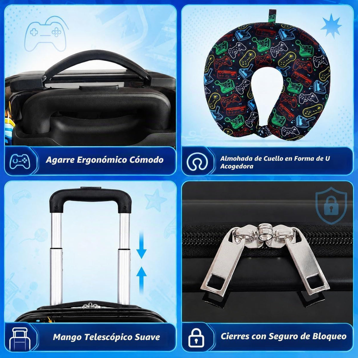 Juego de equipaje de mano ligero para niños, 2 piezas con ruedas, m...