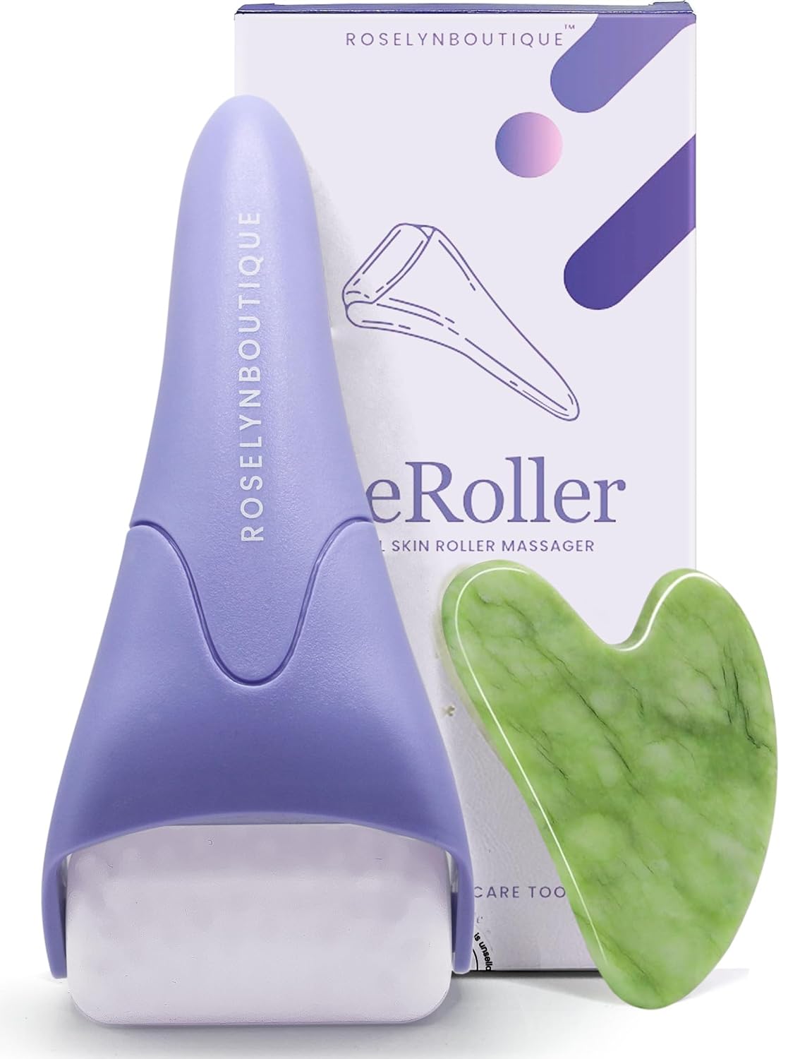 ROSELYNBOUTIQUE Rodillo de hielo para la cara, palo masajeador para...