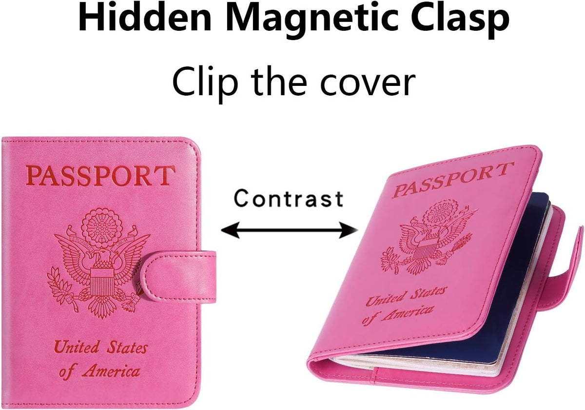 Funda para pasaporte, cartera con bloqueo RFID, funda de piel para...