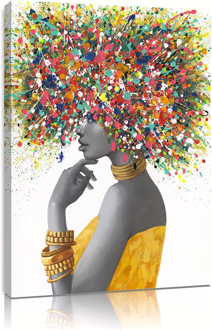 Arte de pared afroamericano, pinturas artísticas negras para pared,...