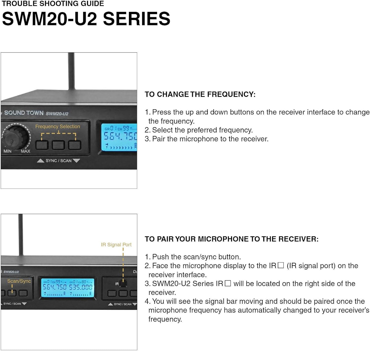 Sistema Sound Town profesional de micrófono inalámbrico UHF de 200...