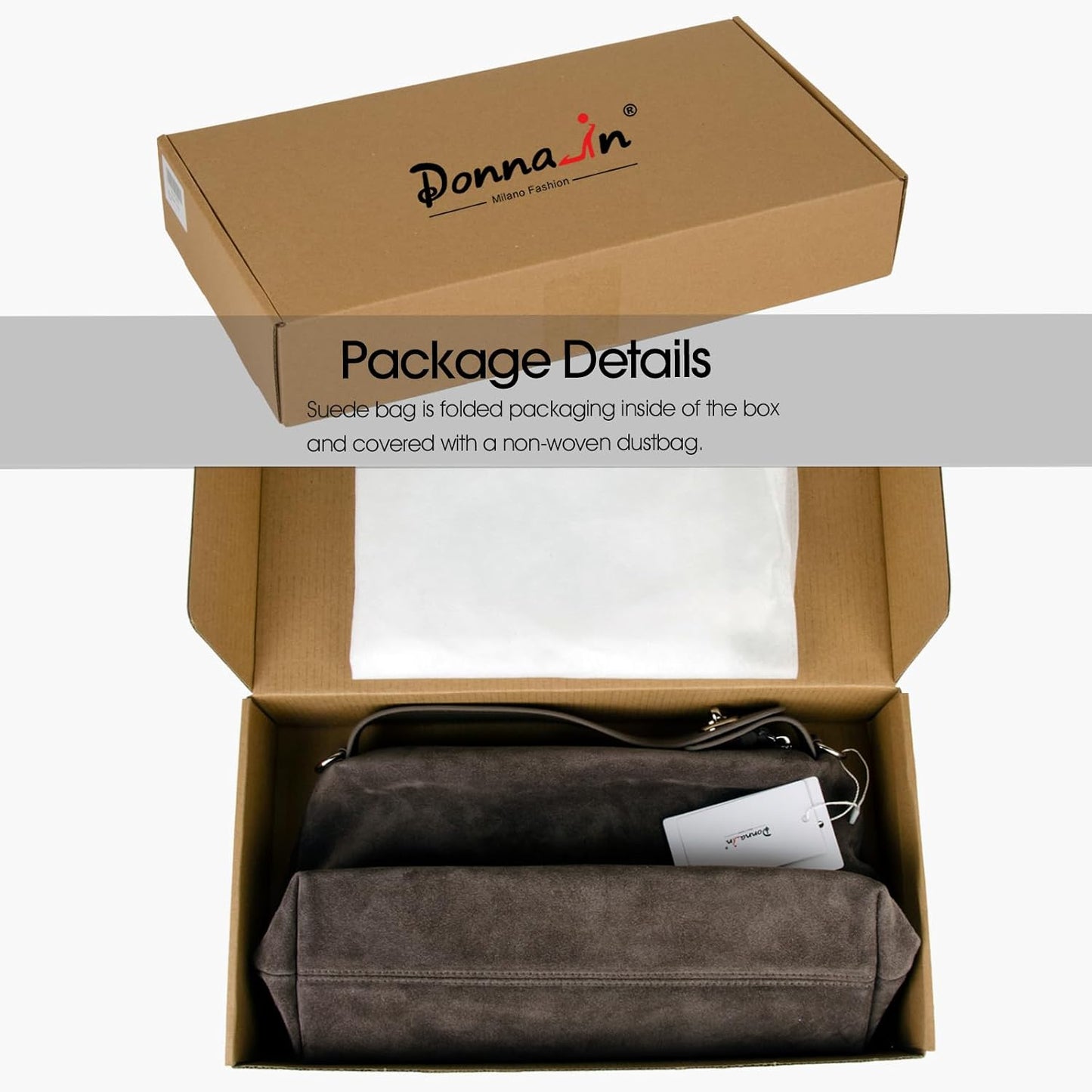 DONNAIN Bolsos cruzados de piel de ante premium para mujer y bolso...