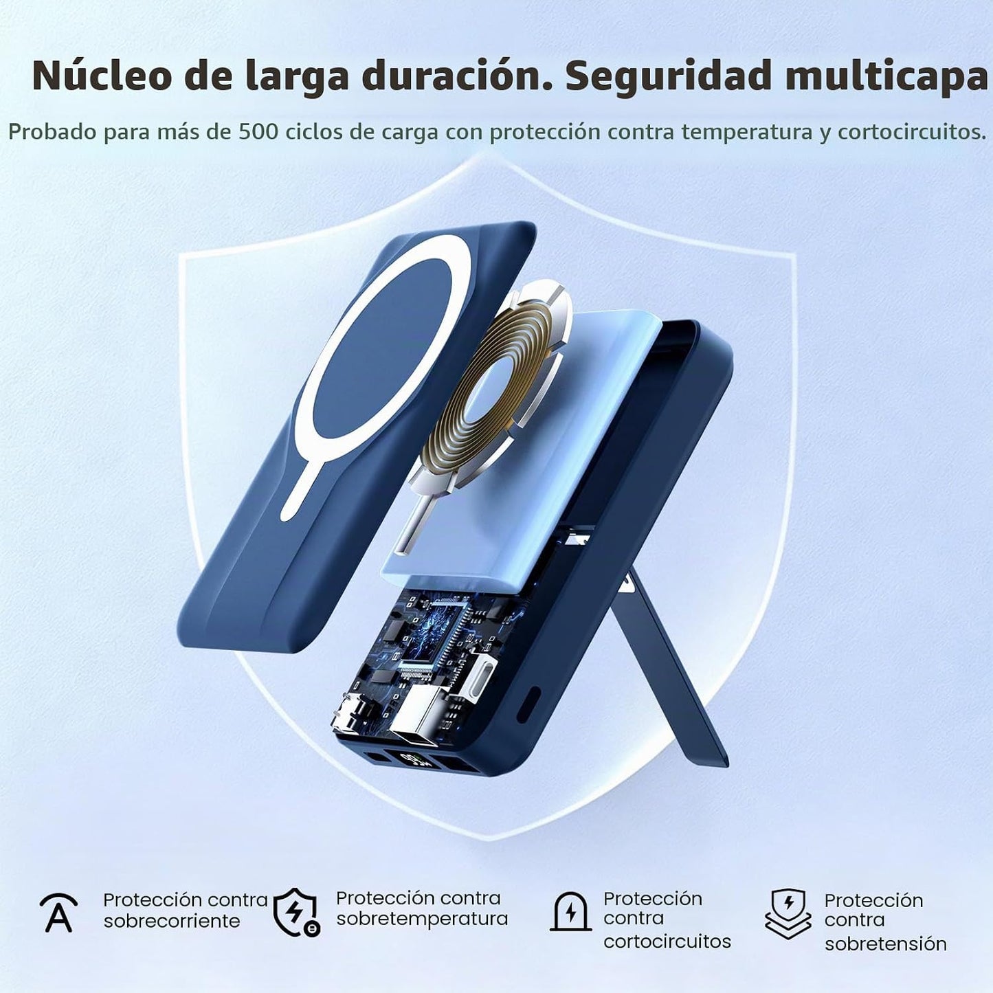 Azmuth para cargador portátil MagSafe, banco de energía magnético d...