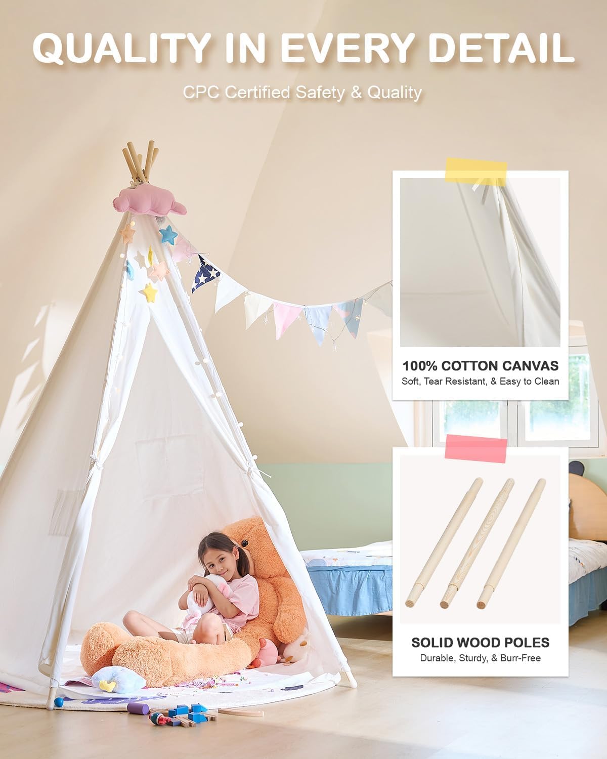 CO-Z Tienda de campaña para niños más grande de 85 pulgadas de alto...