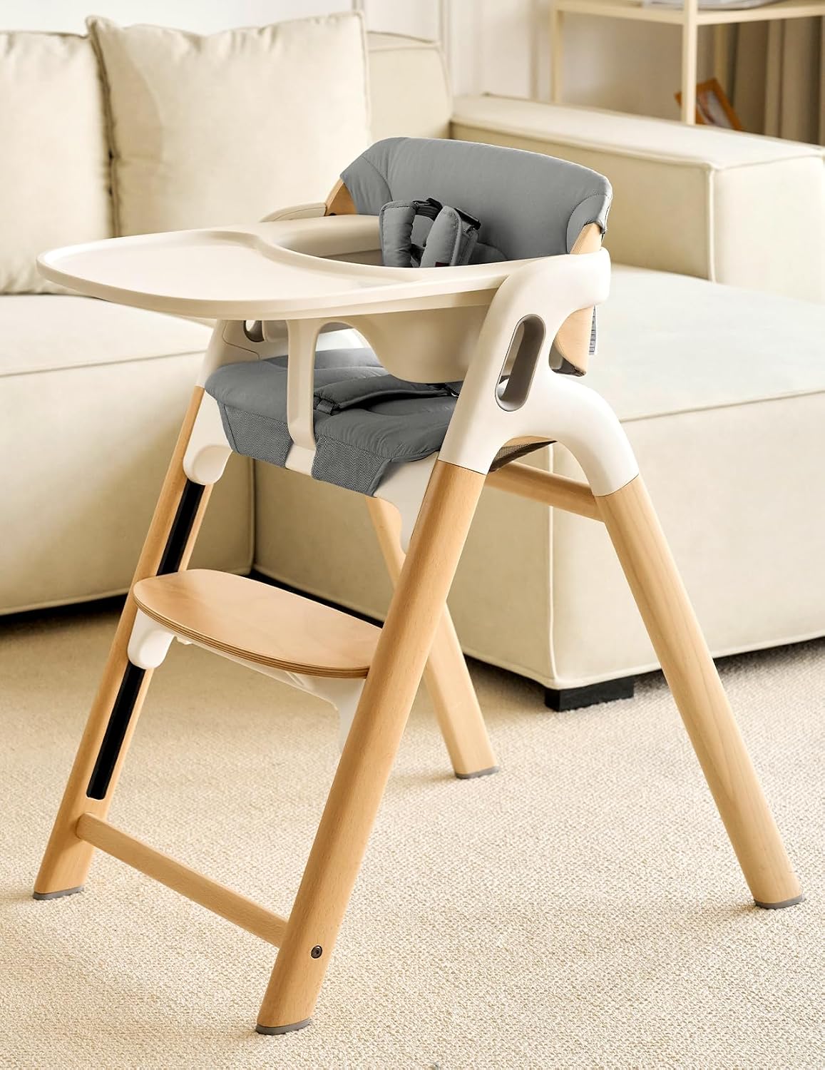 Momcozy Juego de cojín y respaldo para silla alta, soporte ergonómi...