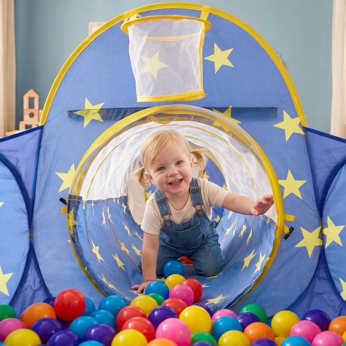 PigPigPen Tienda de campaña de 3 piezas para niños con hoyo de bola...
