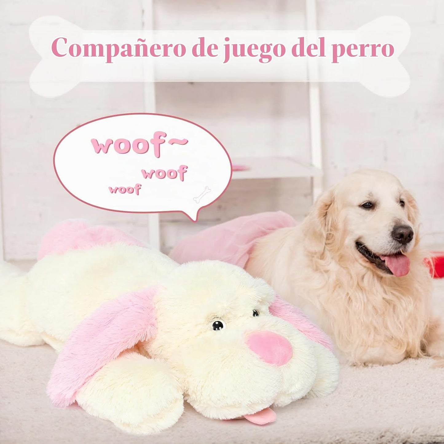 MorisMos Animales de peluche gigantes de perro, peluche de perro gr...