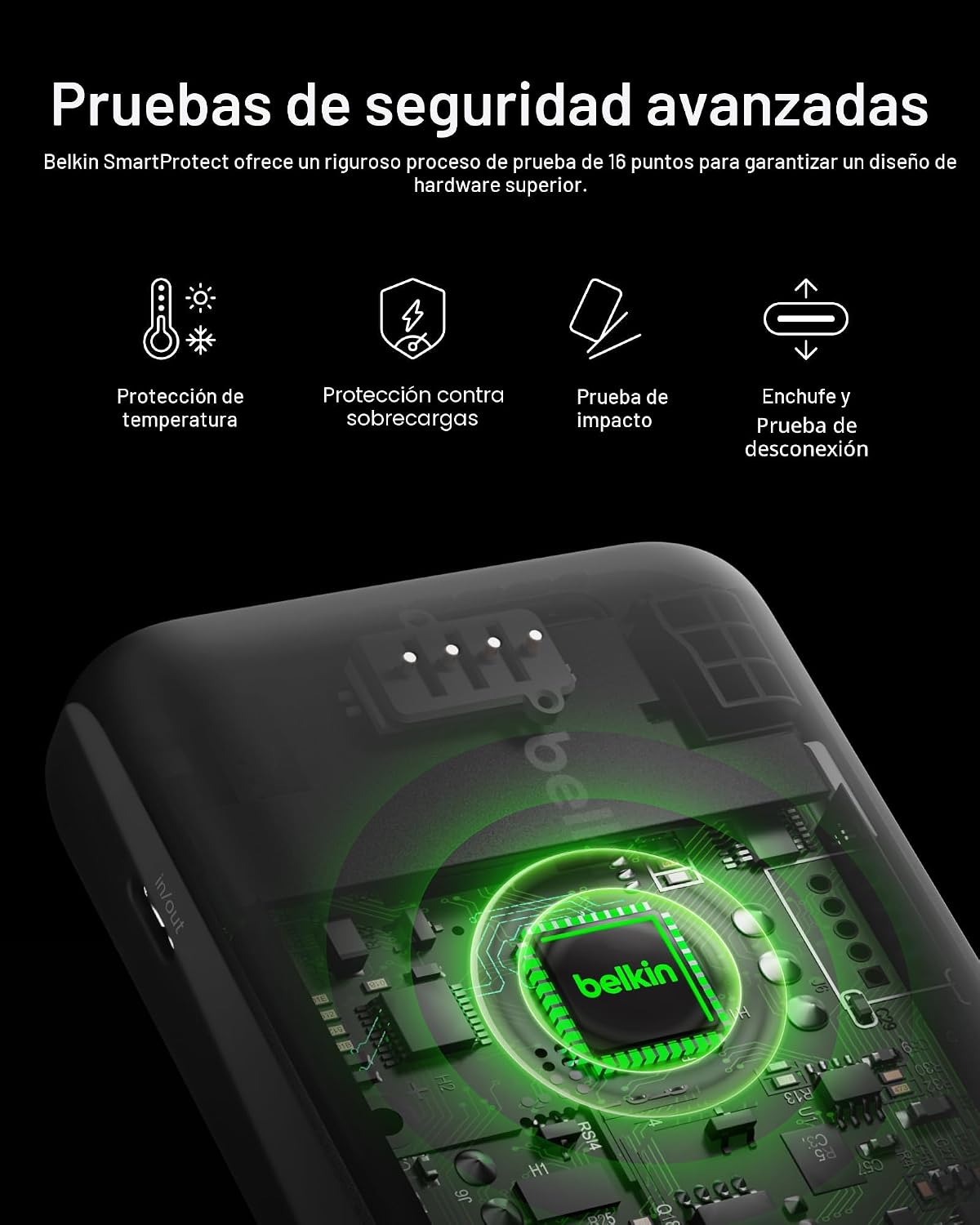 Belkin Banco portátil del poder del cargador de 10K 23W, cables int...