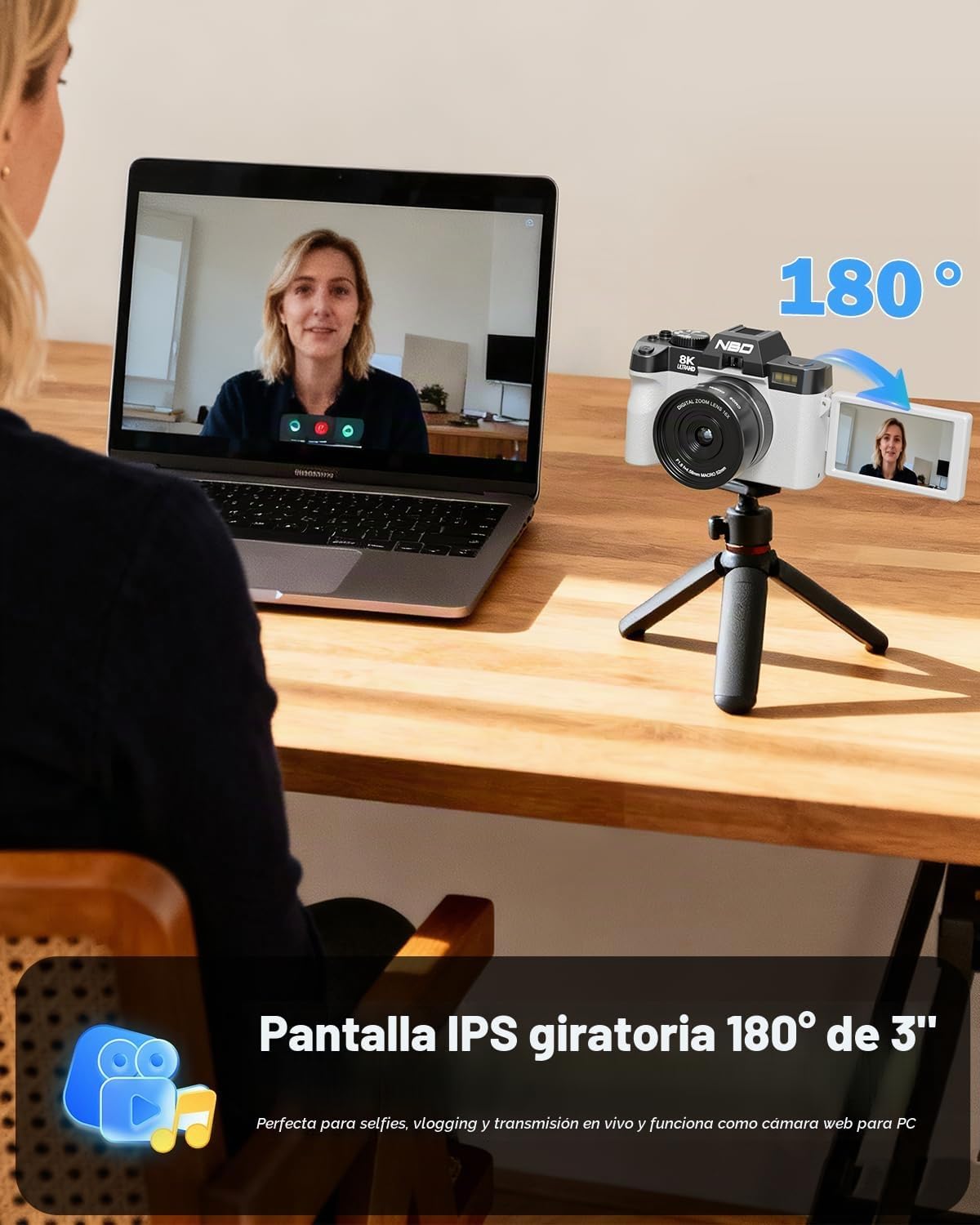 NBD Cámaras digitales 8K para fotografía, cámara fotográfica de 64...