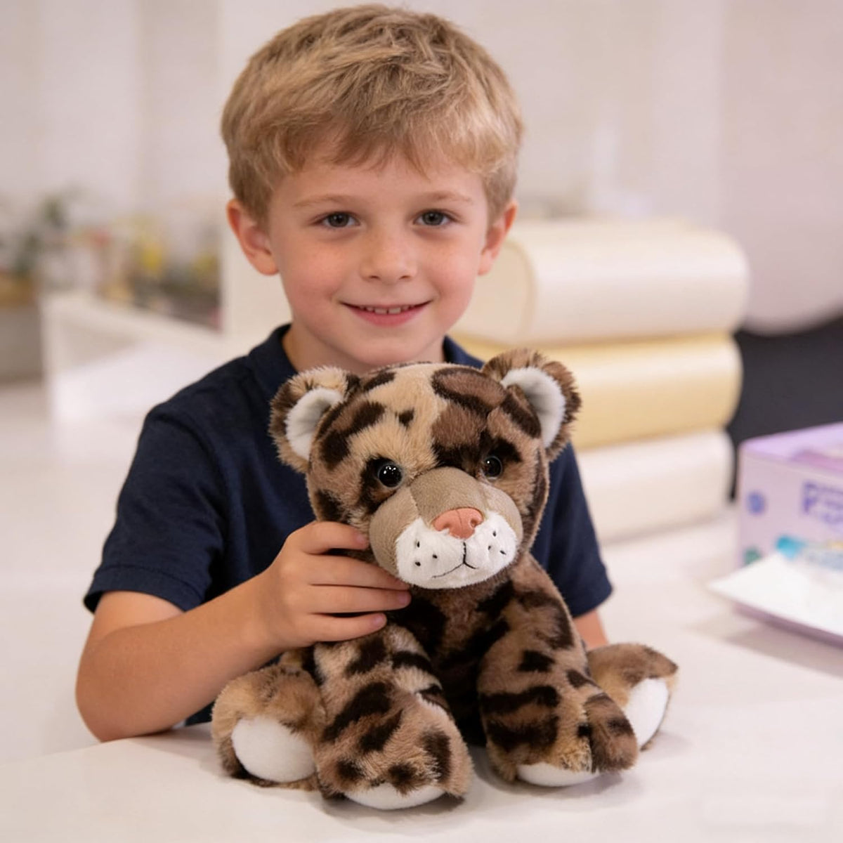 YUKOUQIAN Lindo animal de peluche de leopardo de 8 pulgadas para ni...
