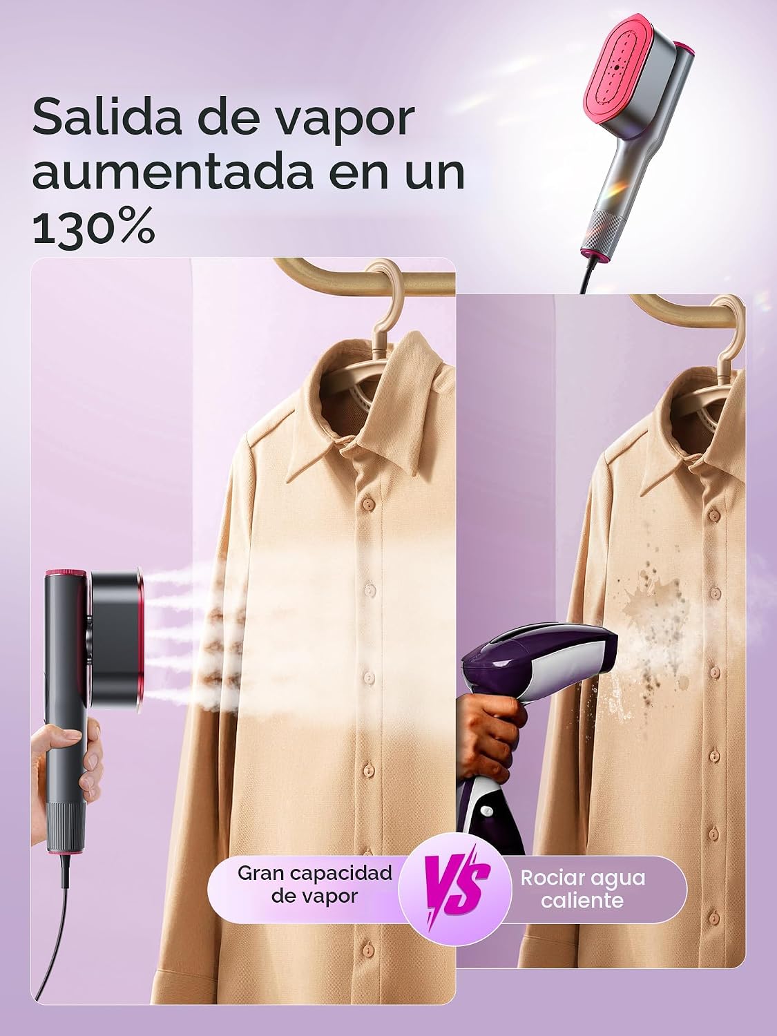 DRFLASH Vaporizador y plancha de mano 2 en 1 para ropa tamaño de vi...