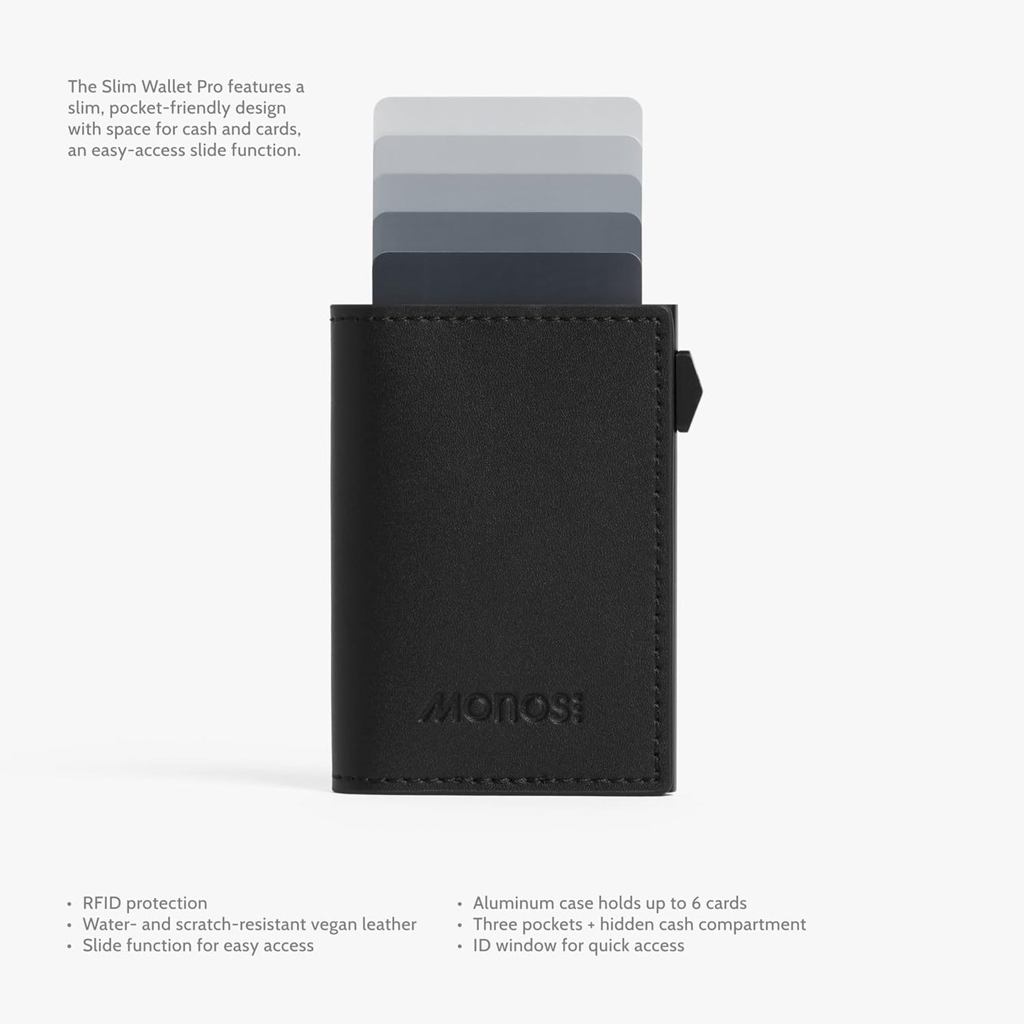 Monos Slim Wallet Pro - Cartera de aluminio con bloqueo RFID | Cuer...