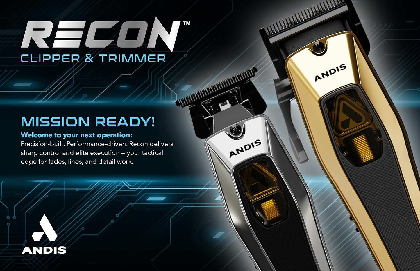 Andis 562446 Recon - Cortadora de pelo profesional con motor vector...