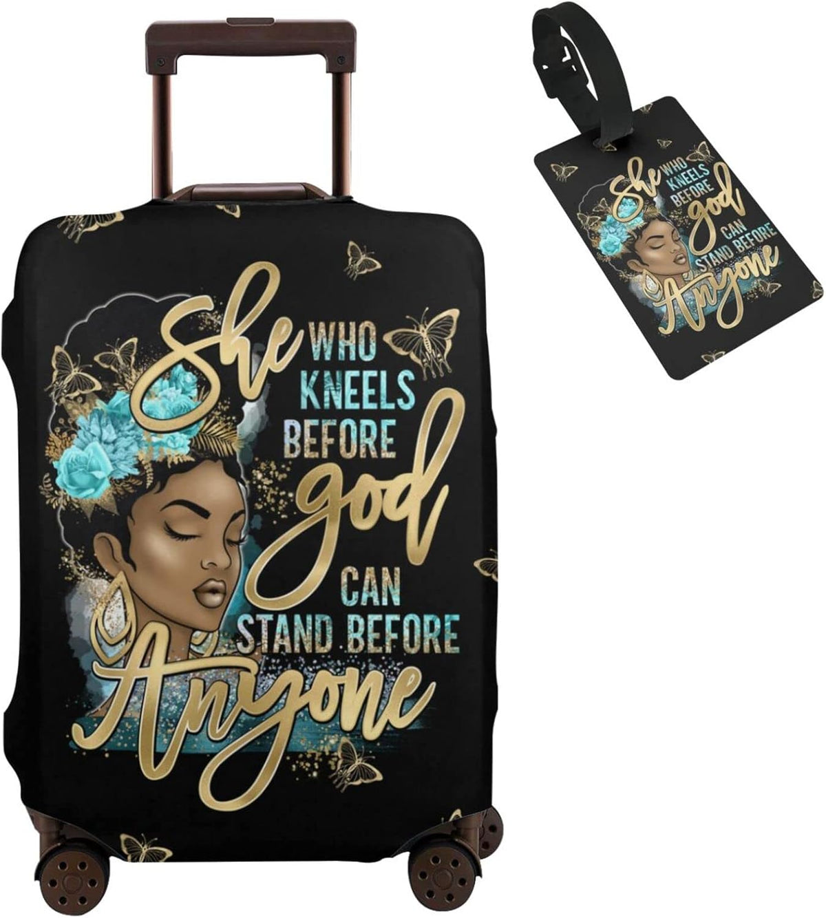 Hepmant Funda protectora para maleta de viaje, mujer afroamericana,...