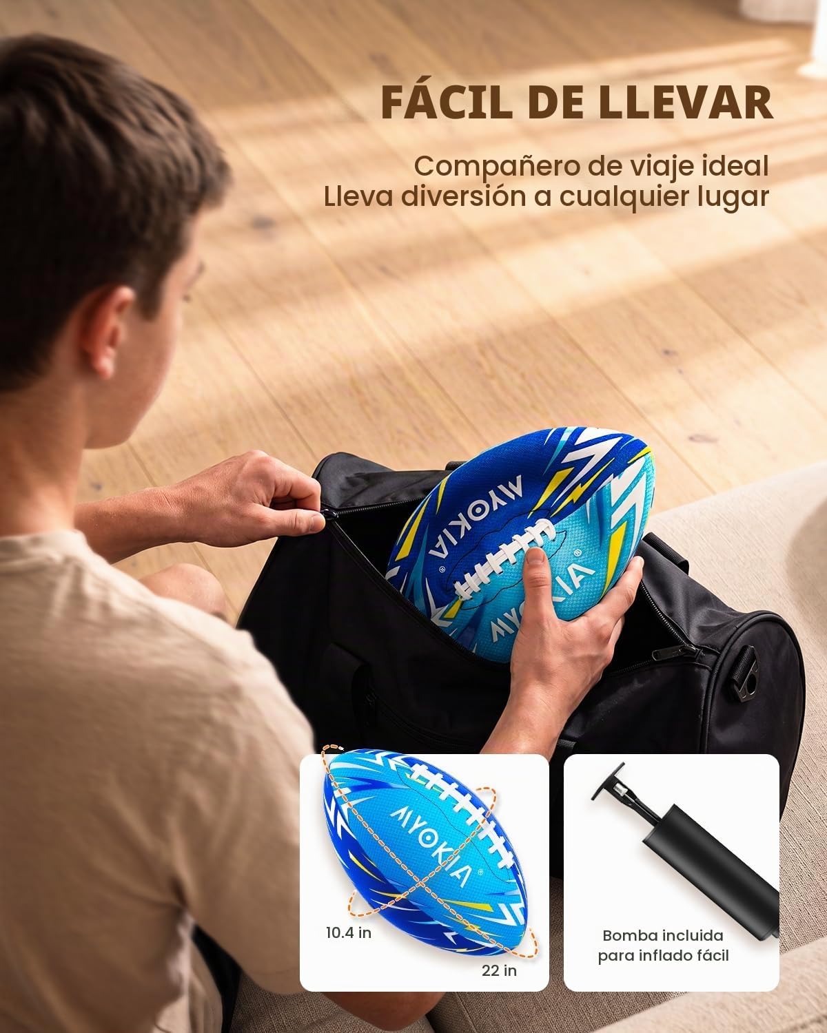 MYOKIA Pelota de fútbol recargable RGB con luz que brilla en la osc...