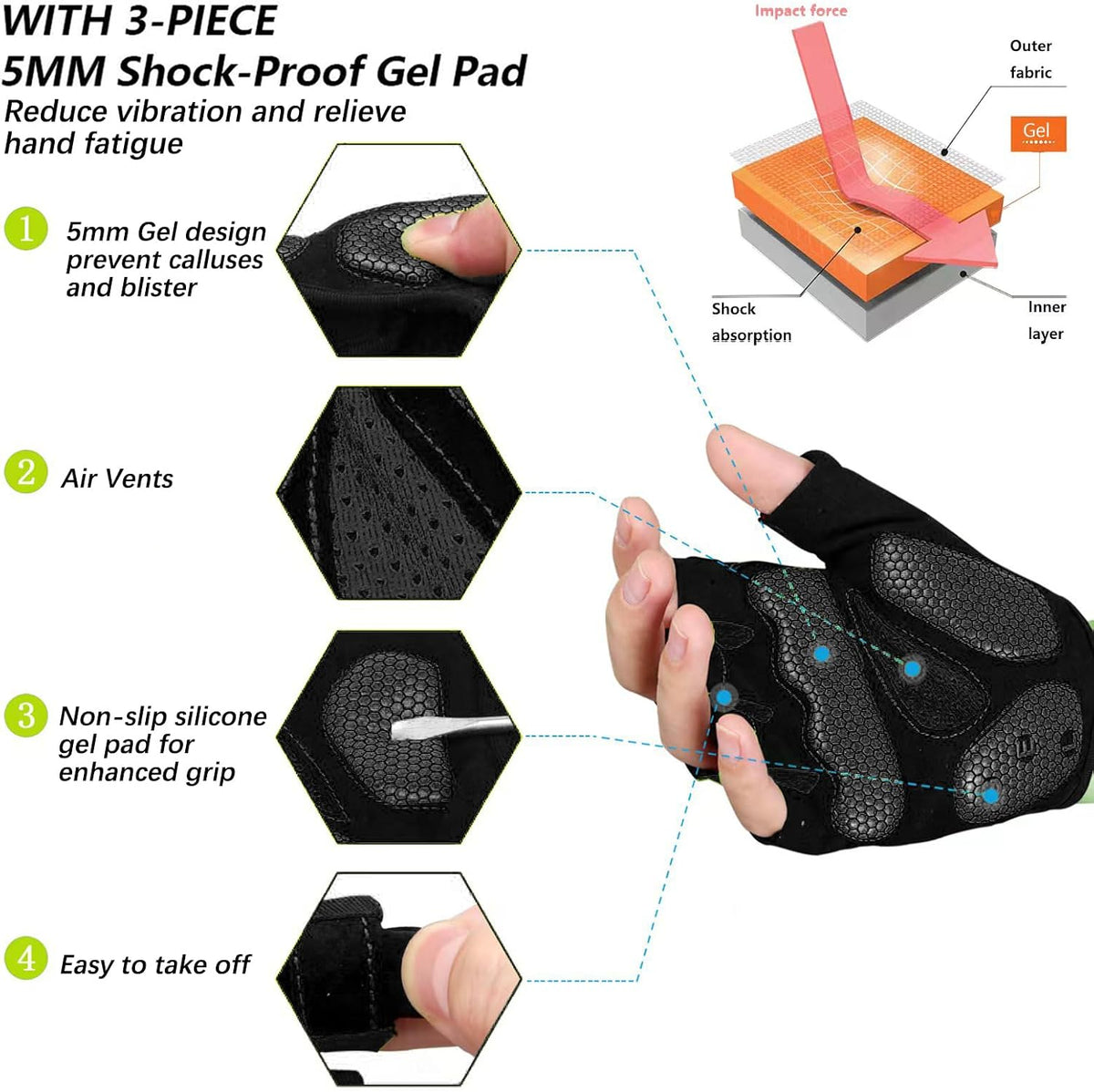 MOREOK Guantes de Ciclismo, Guantes de Bicicleta para Hombres\/Muje...