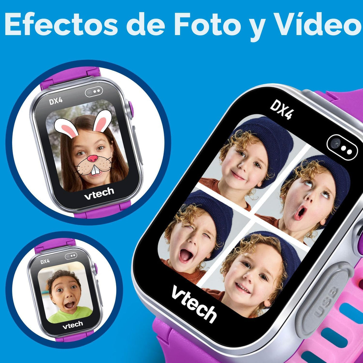 VTech KidiZoom Smartwatch DX4 - Reloj inteligente, morado