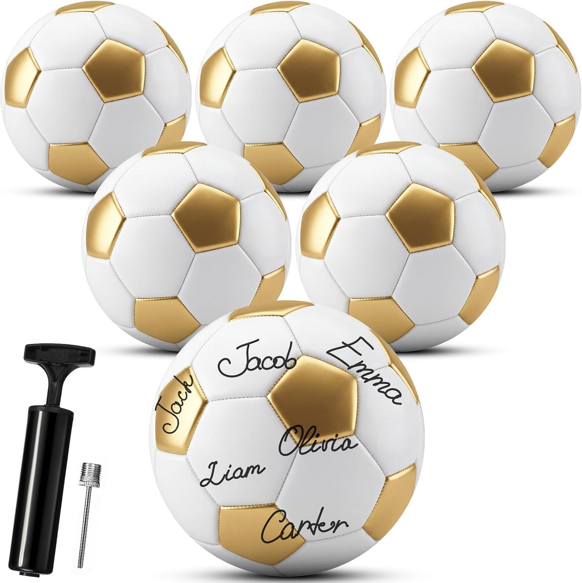 Jexine Balón de fútbol blanco blanco liso blanco donación caridad c...