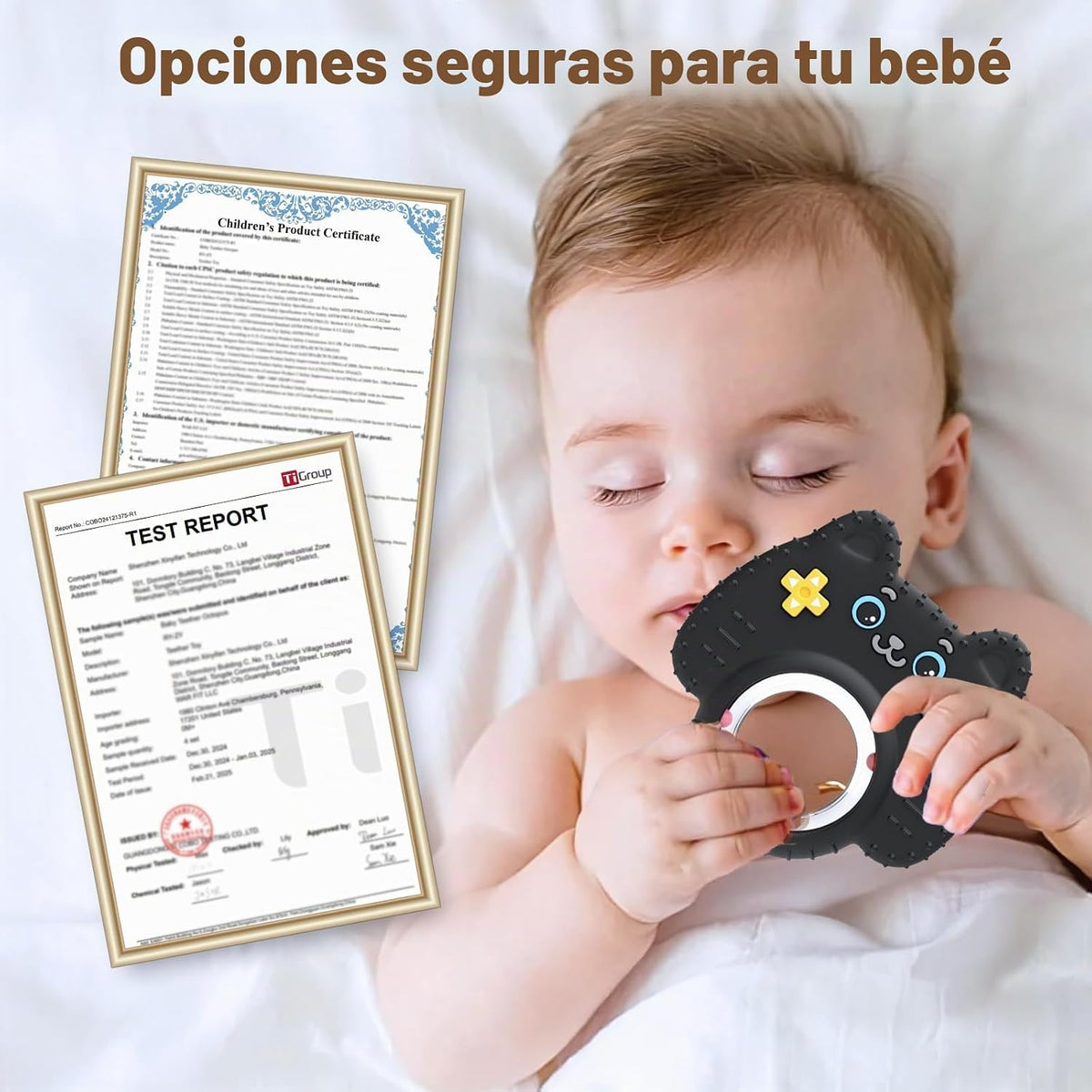 Paquete de 2 juguetes de dentición para bebés de 3 a 6 meses, morde...