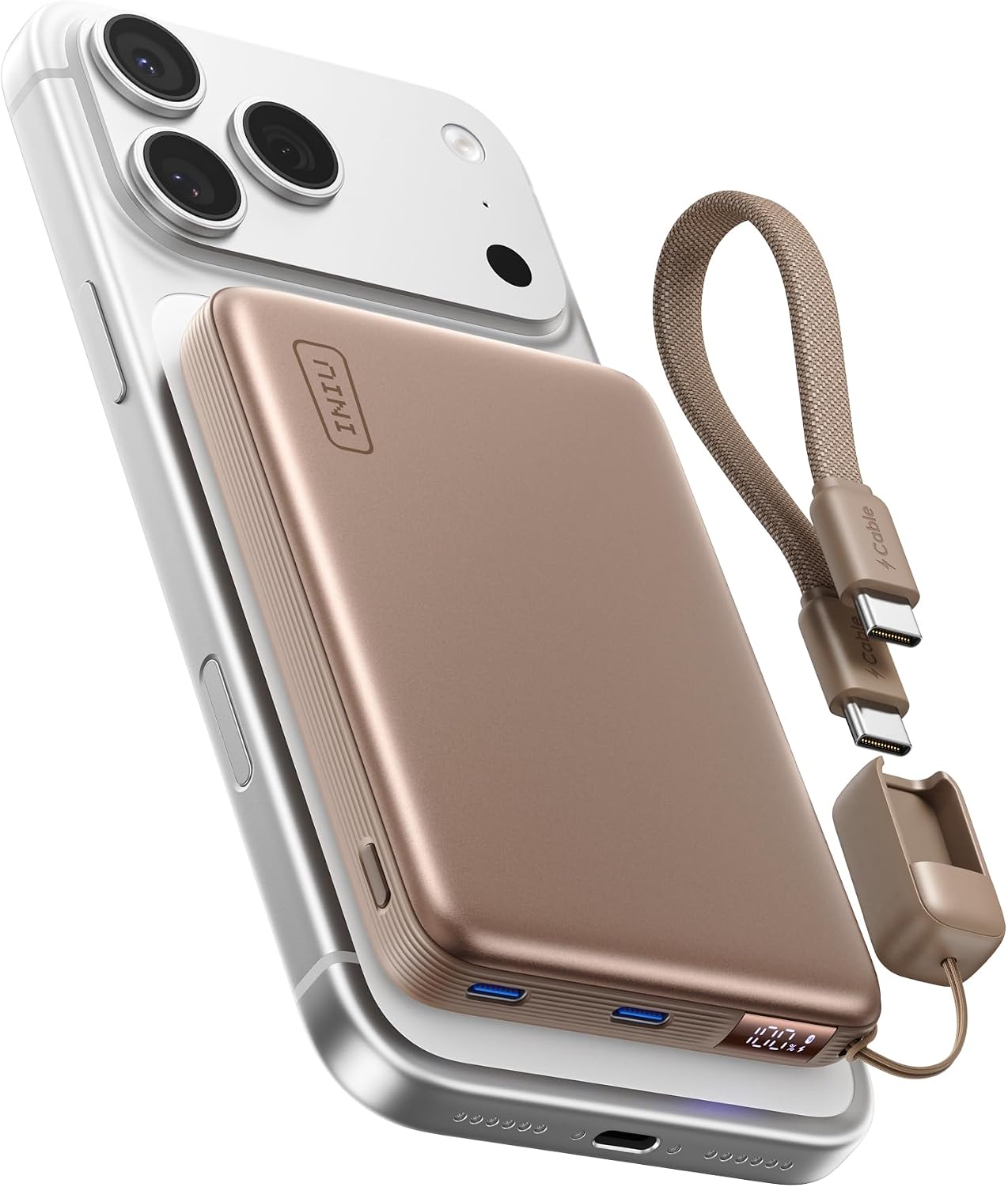 INIU Banco de energía más delgado para MagSafe, 10000 mAh Qi2.2 cer...