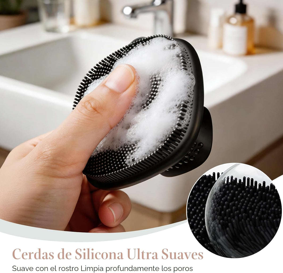 Depurador de silicona para la espalda para ducha y limpiador facial...