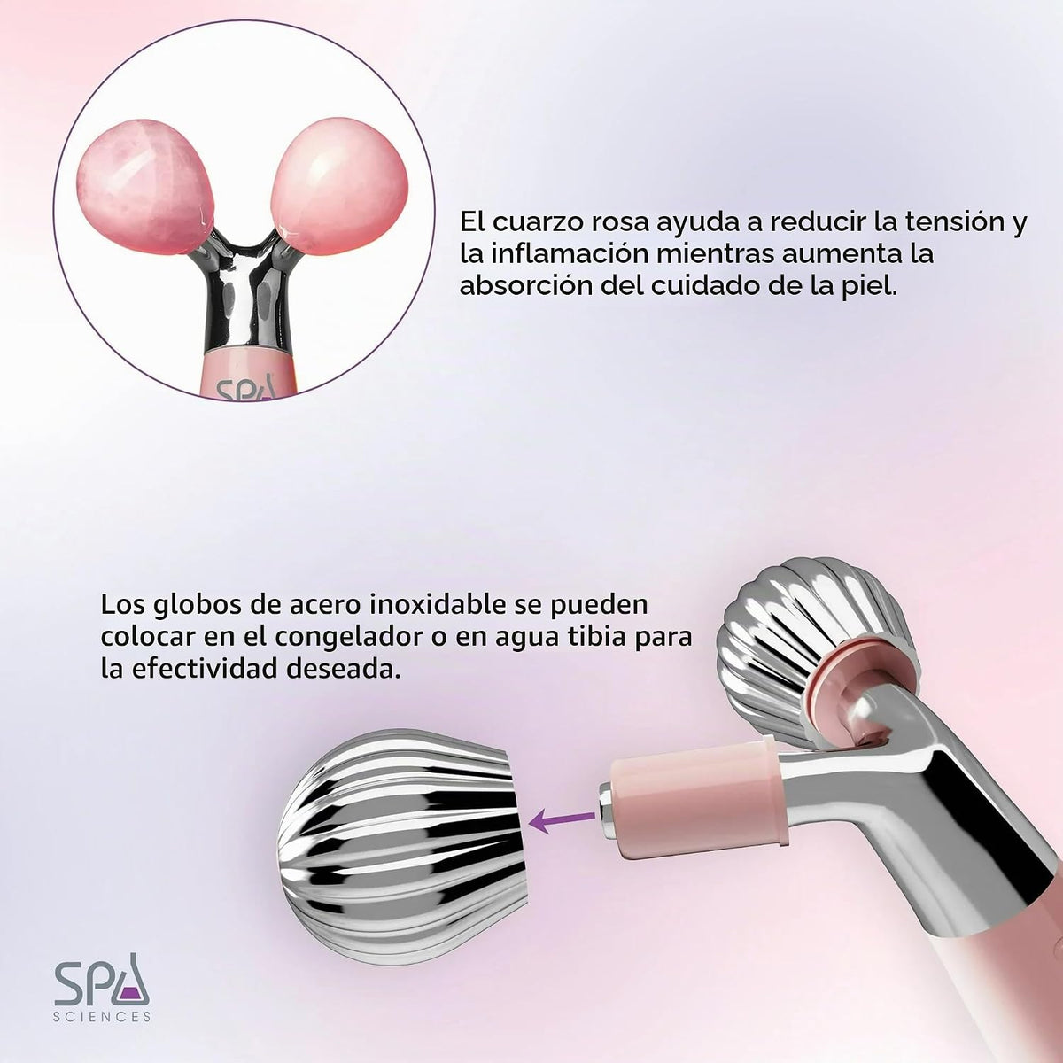 Spa Sciences ISLA Ice + Heat - Rodillo de contorno de cara, cuello...