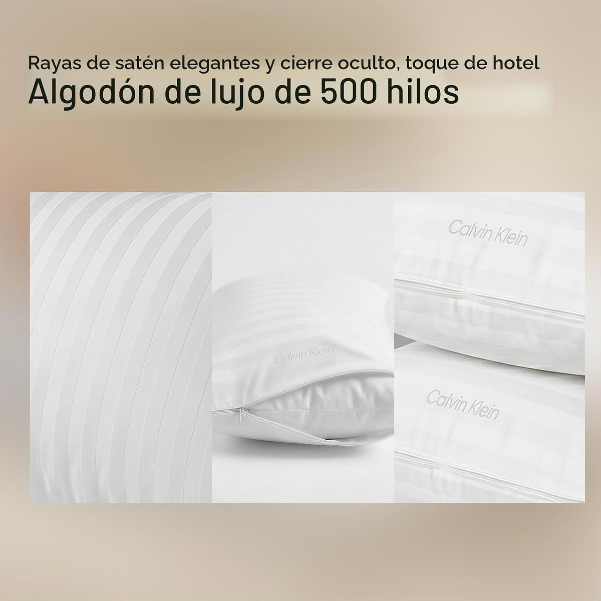 Juego de 2 almohadas de plumón de plumas Calvin Klein tamaño king,...