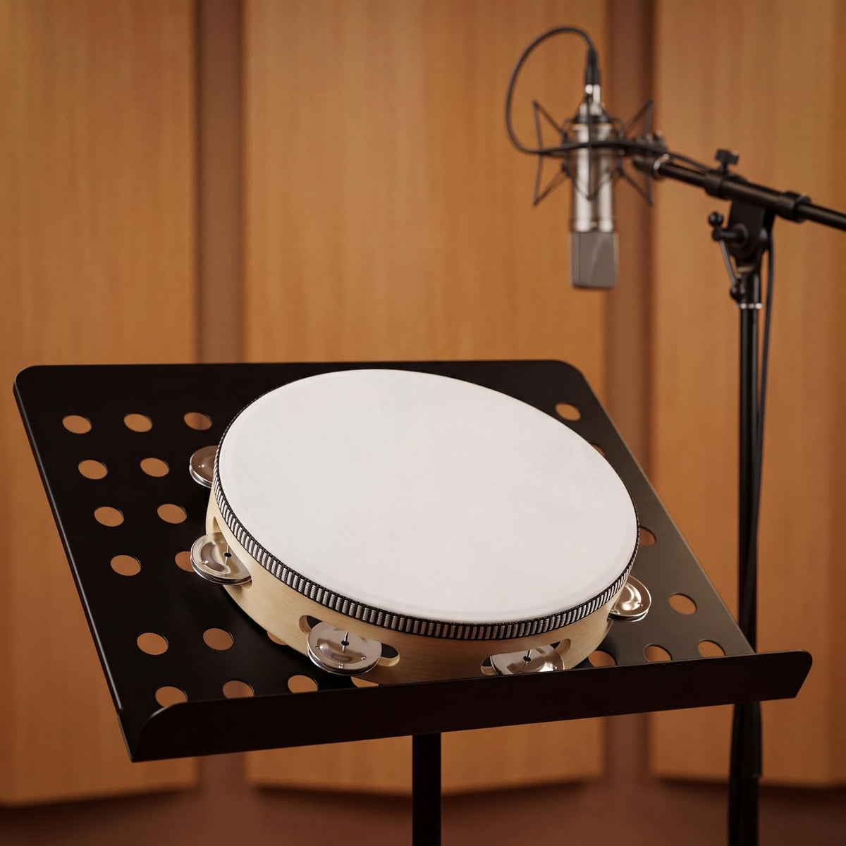 Musfunny - Tambor de mano de 6 pulgadas, de abedul y metal, para pe...