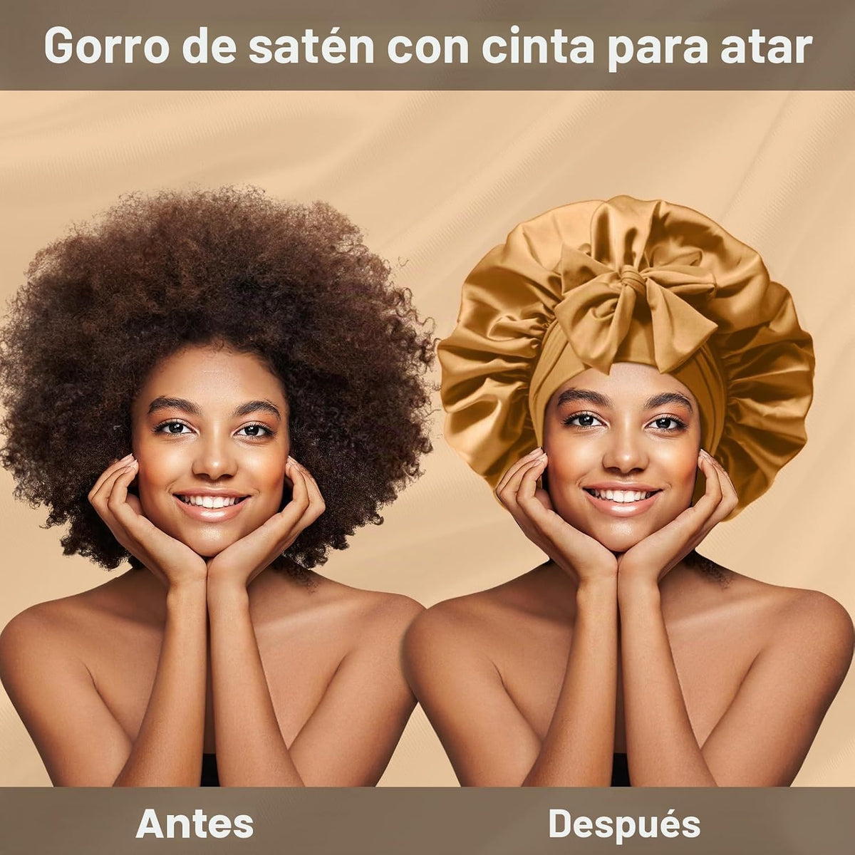 2 piezas de gorro de seda satinada para dormir para mujeres, gorro...