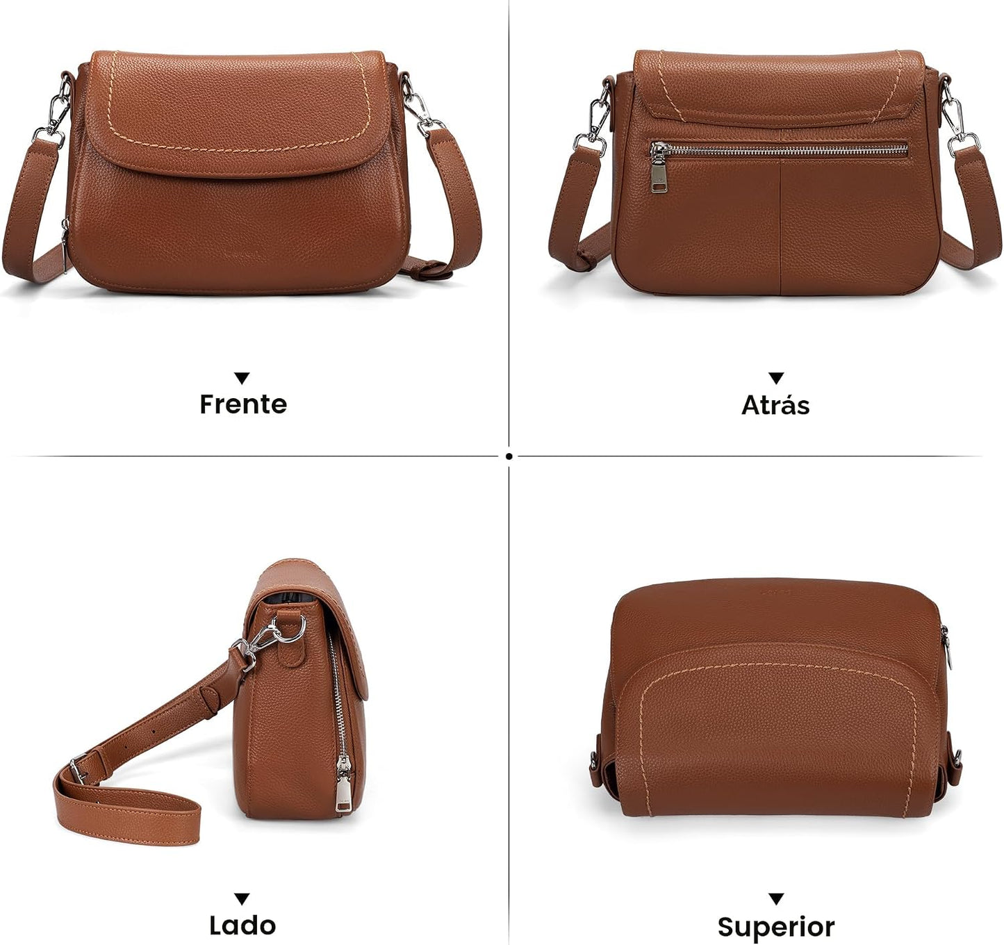 befen Bolsos cruzados de cuero genuino para mujer con cartera RFID...