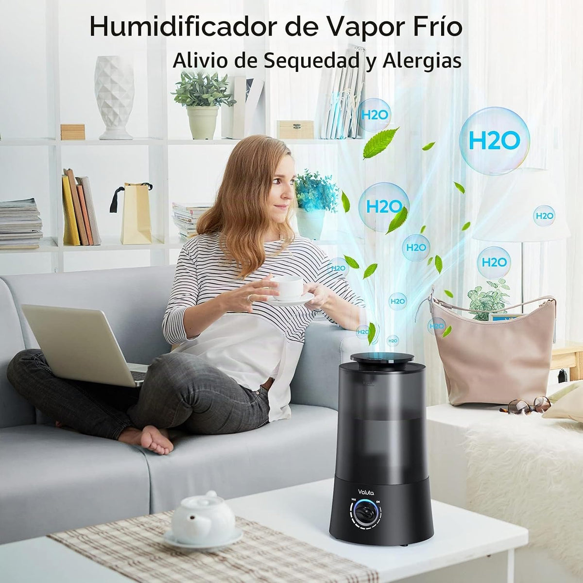 Humidificadores para dormitorio, humidificador de niebla fría de 4...