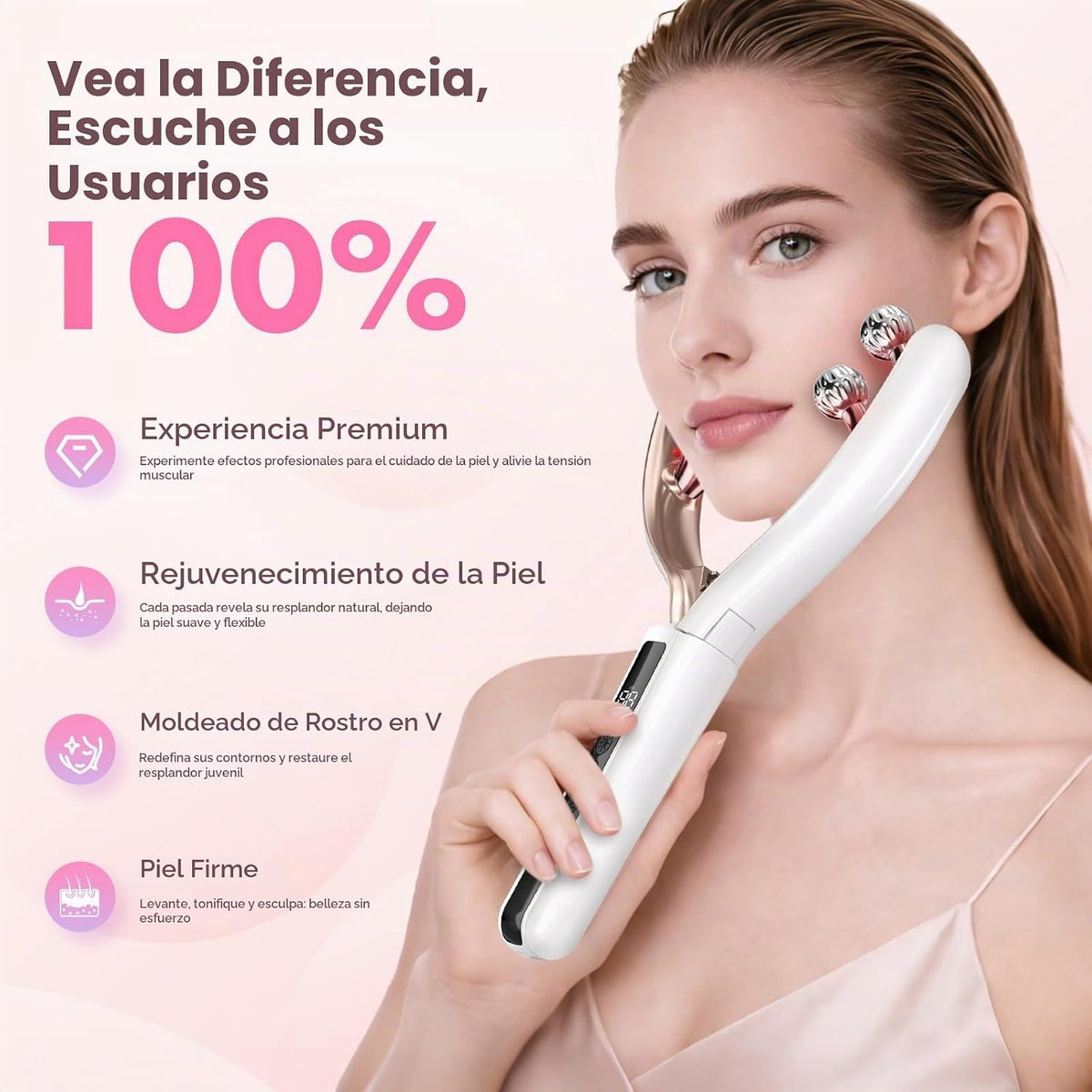 BOWENDA Masajeador facial y Tmj con 8 rodillos, dispositivo de bell...