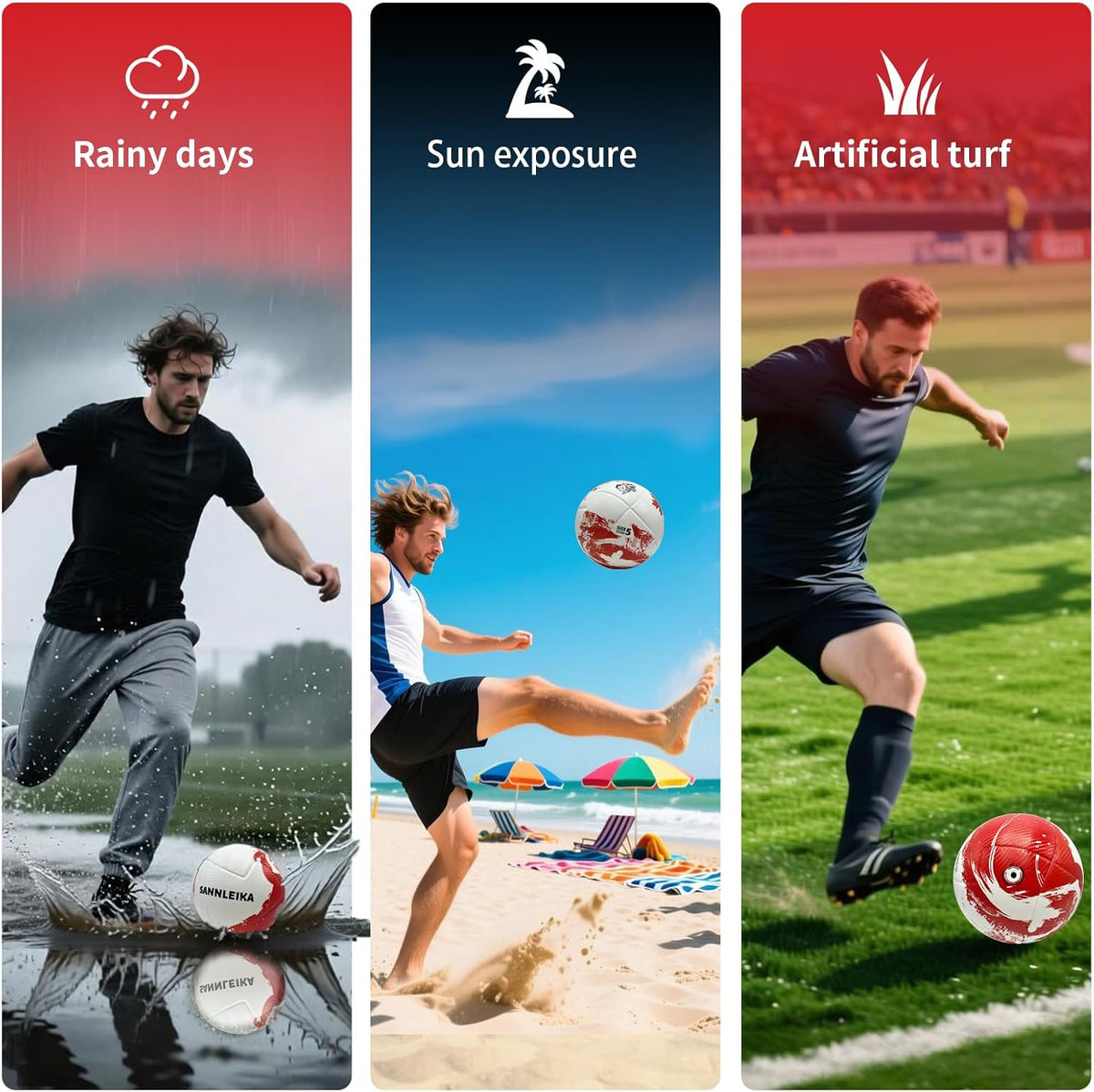 SANNLEIKA Storm Series - Pelota de fútbol profesional para principi...