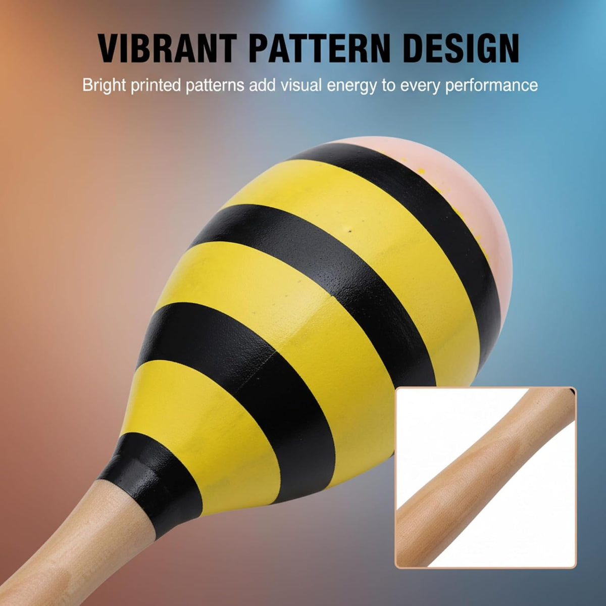 4 piezas Maracas, instrumento de maraca de madera de 9 pulgadas