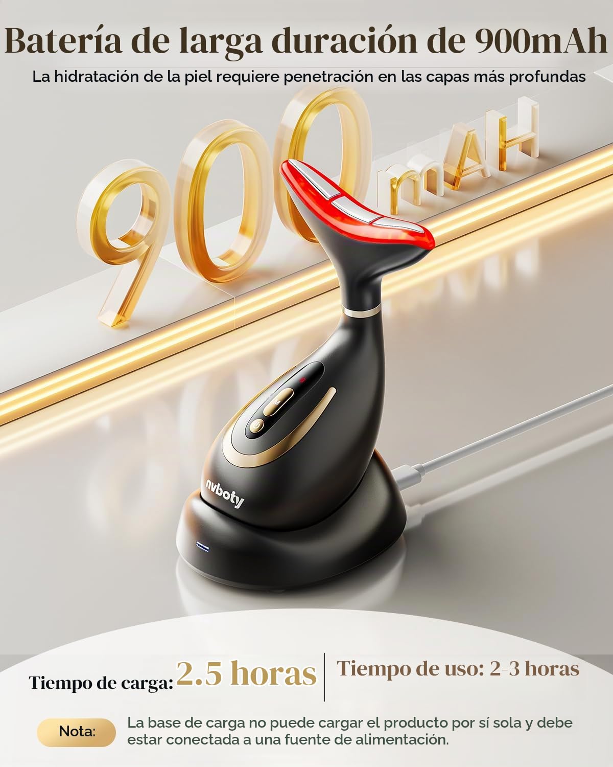 VTAZIY Masajeador facial 4 en 1, terapia de luz roja LED de 9 color...