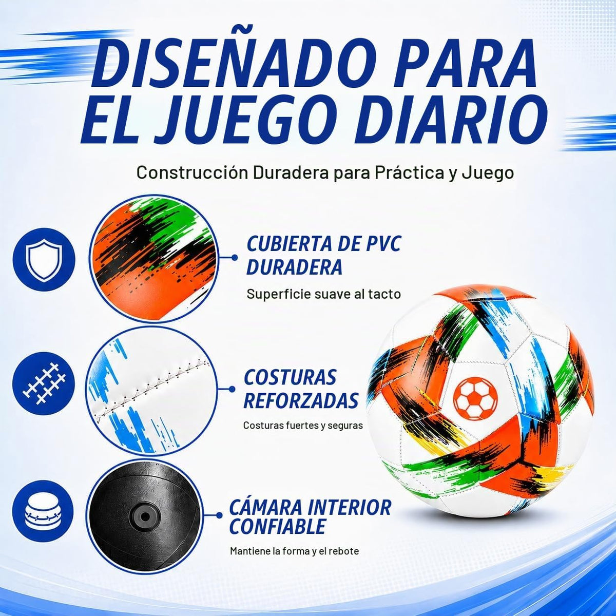Innotoys Balón de fútbol tamaño 5, tamaño 4, tamaño 3, desinflado,...