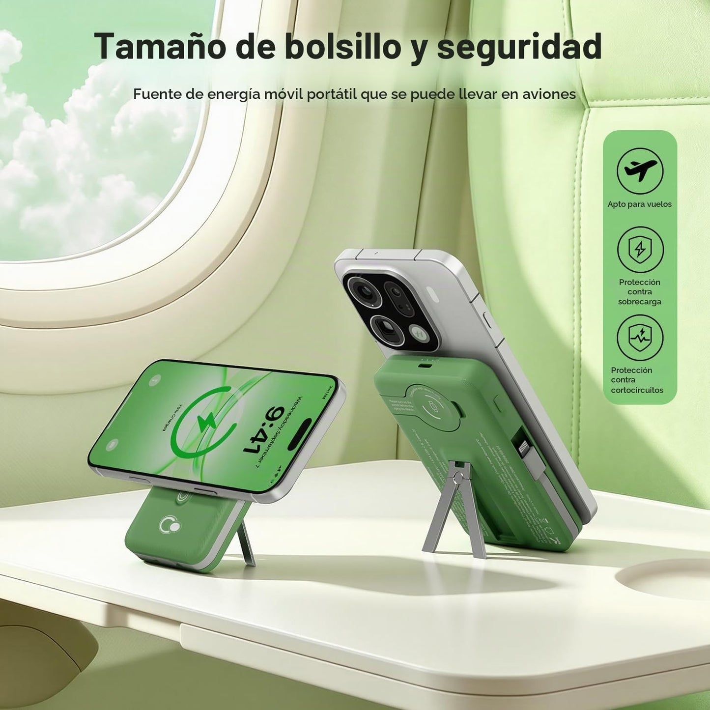 Q Cargador portátil inalámbrico magnético de 10,000 mAh, batería ex...