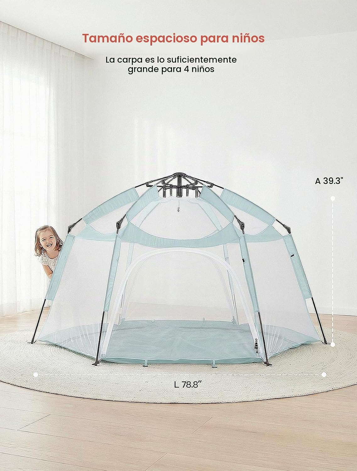 Porayhut Tienda de campaña grande desplegable para niños, casa de j...