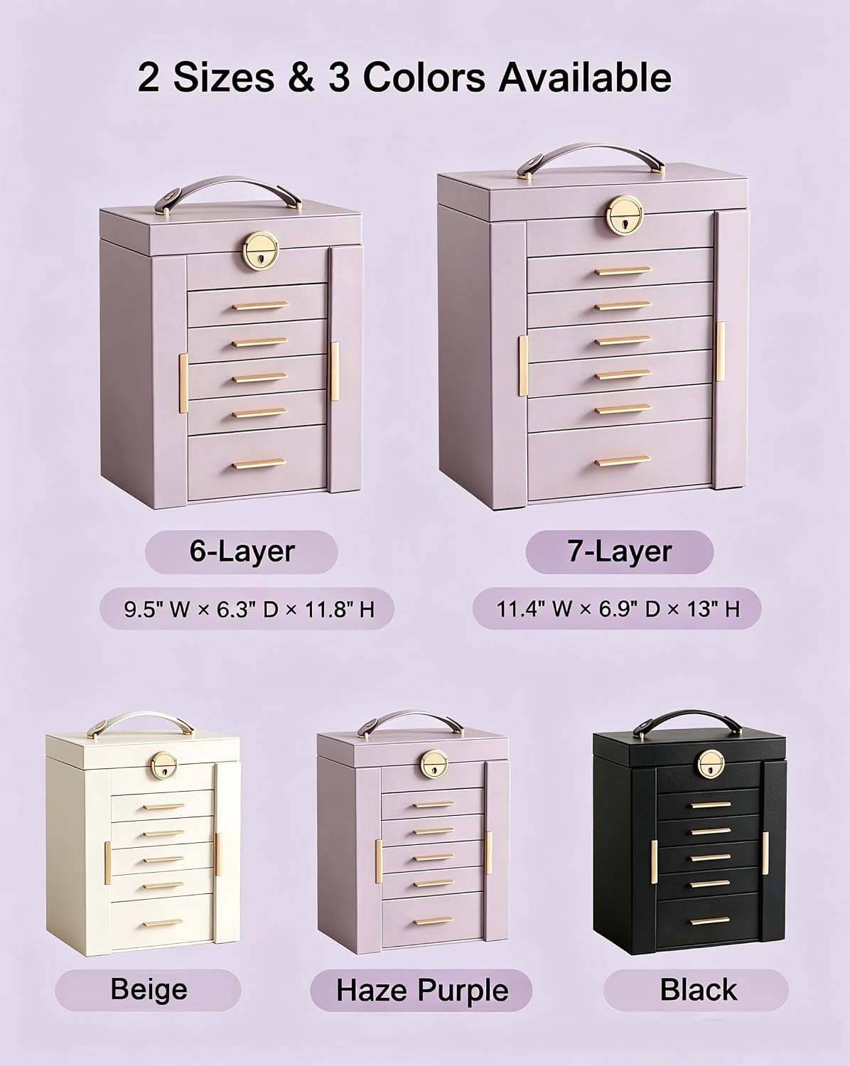 Lolalet Joyero organizador grande para mujer, organizador de joyas...