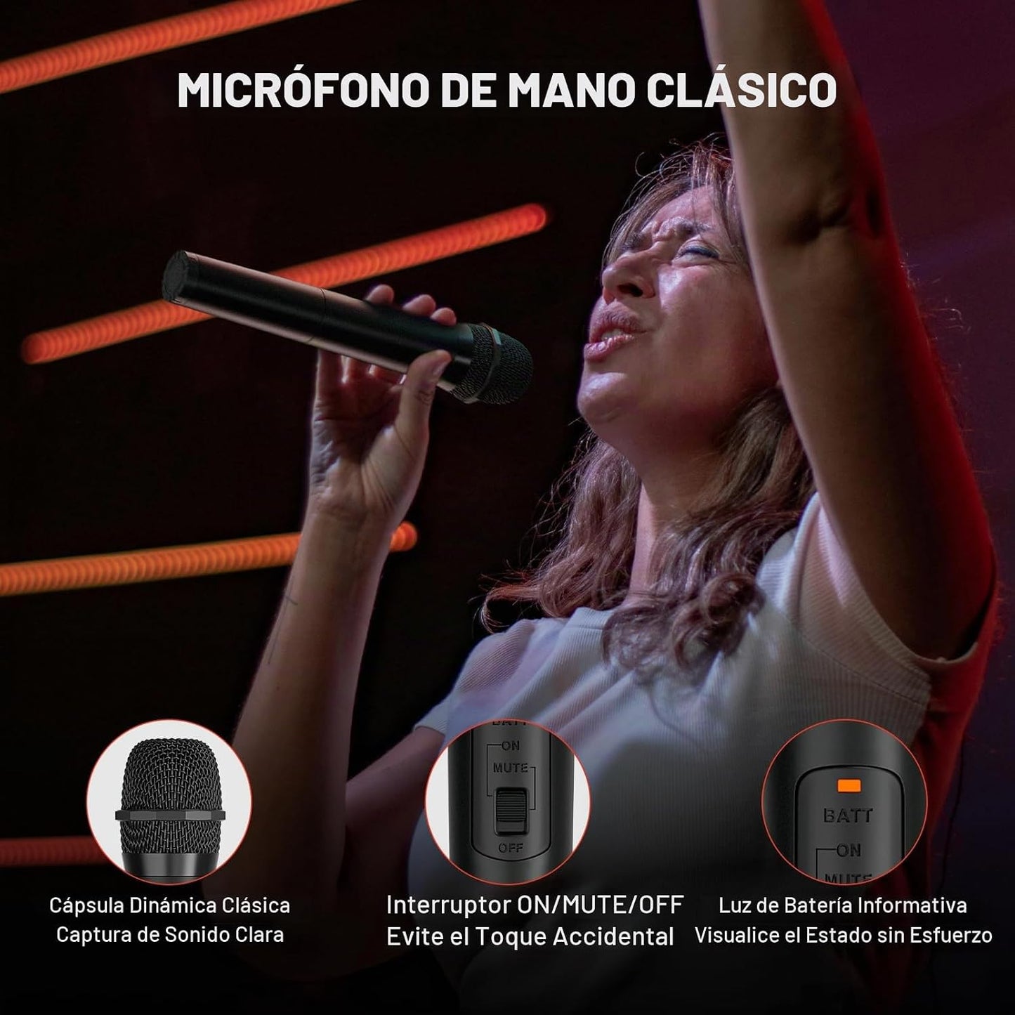 Phenyx Pro Sistema de micrófono inalámbrico, juego de micrófono ina...