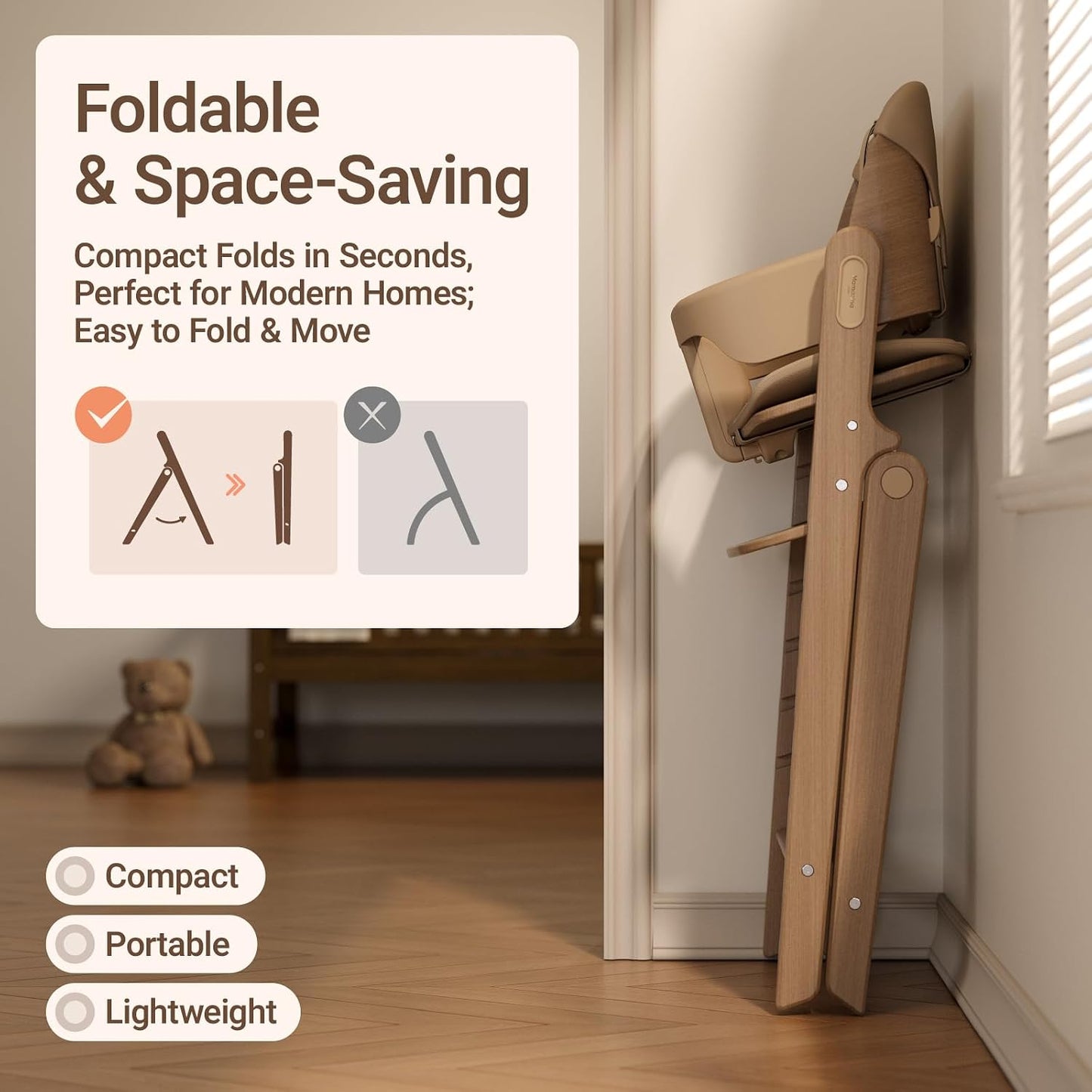 Mamazing GrowPod Pro - Silla alta de madera para bebés de 6 meses a...