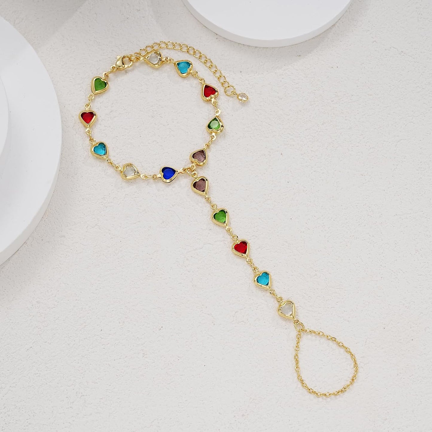 3 piezas de pulseras de cadena de mano chapadas en oro de 14 quilat...