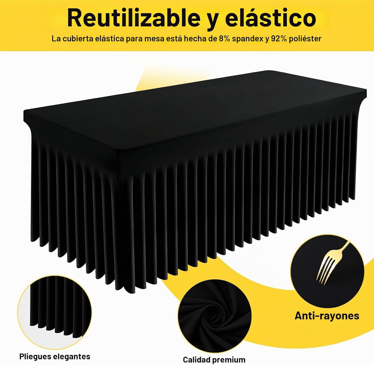 Smiry Mantel de Spandex, Mantel Elástico Ajustable Extensible para...