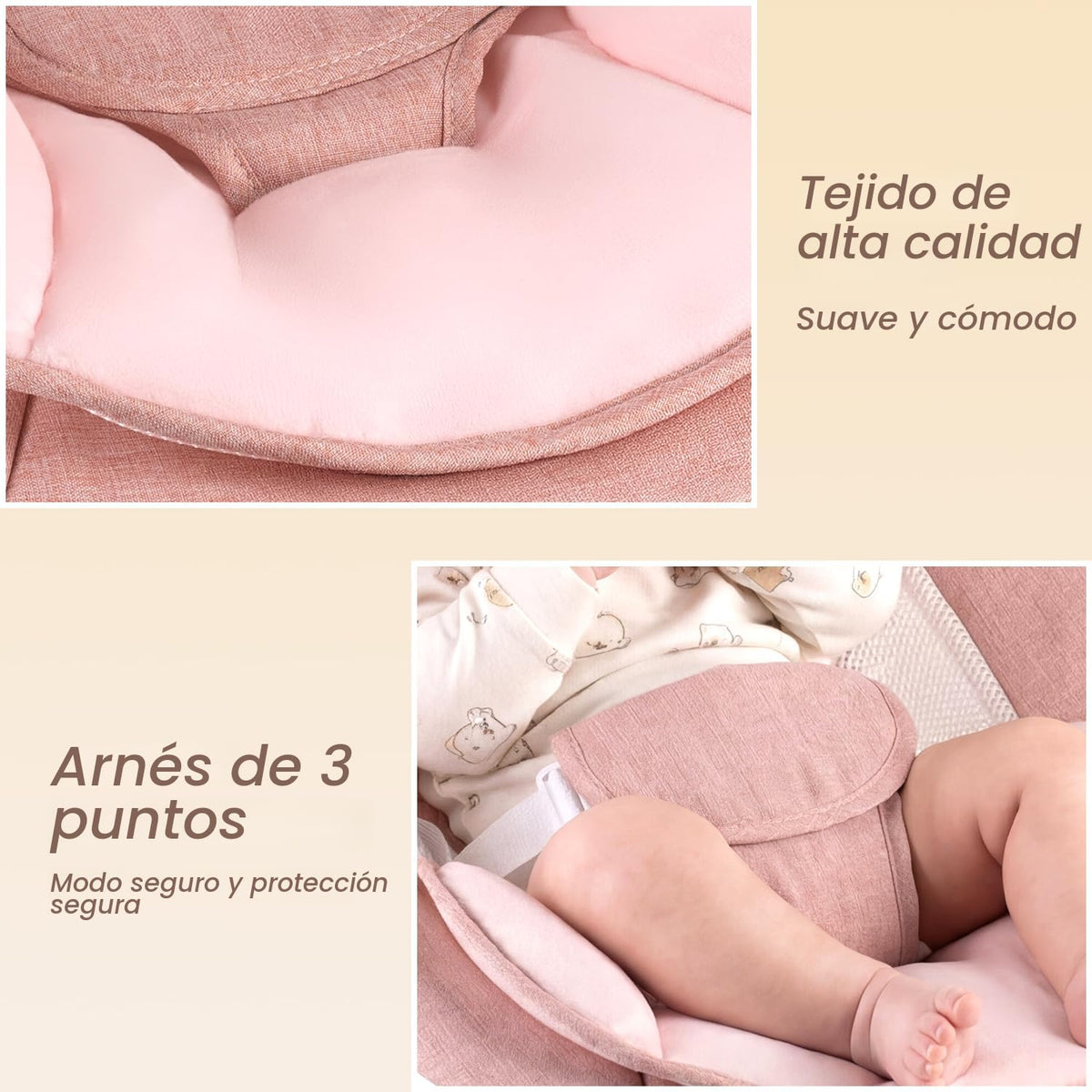 Columpio eléctrico para bebé con control remoto, 5 velocidades, por...