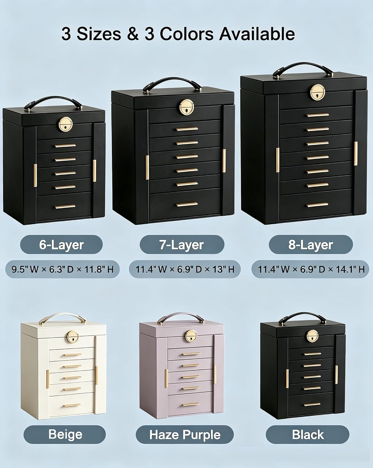Lolalet Joyero organizador grande para mujer, organizador de joyas...