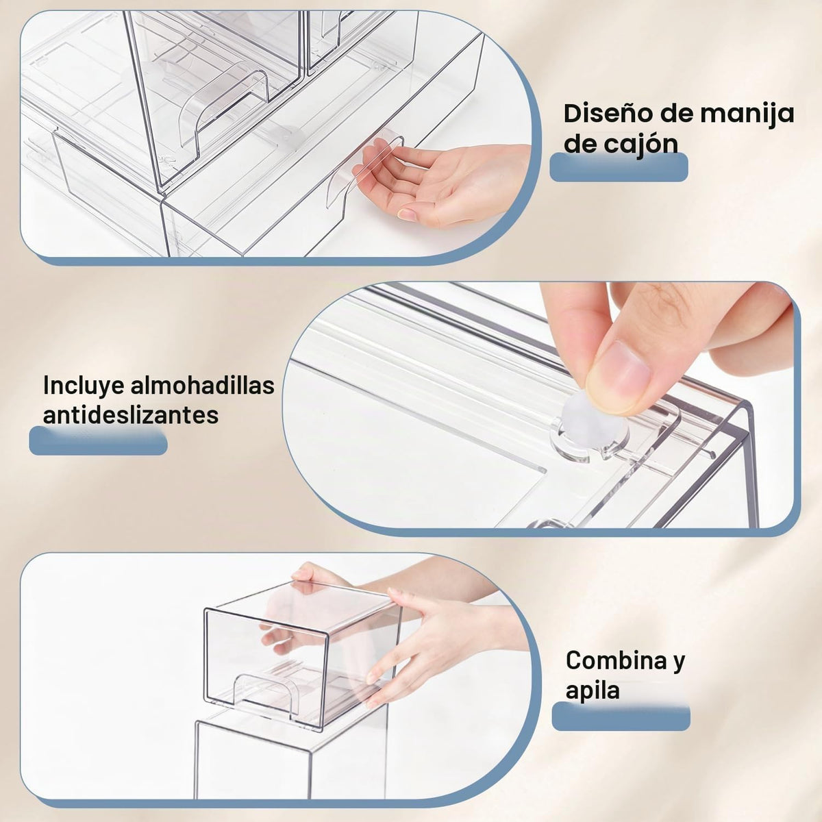 QRRICA Organizador de biberones para encimera, 5 piezas apilables d...
